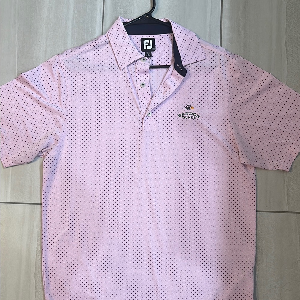 FootJoy Pink Polo Shirt Classic Short-Sleeve Design - Bandon Dunes